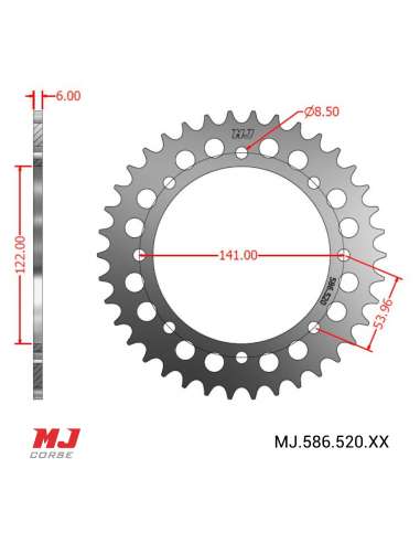 MJ rear sprocket for Kineo Model 1