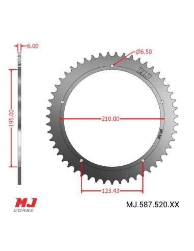 Corona MJ para Triumph T120 buje conico