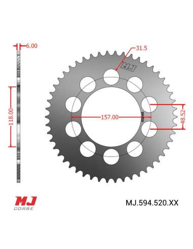 MJ rear sprocket for MONTESA King Scorpion 250 (model 2)