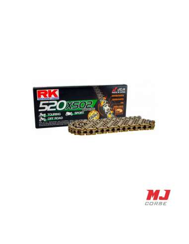 Chaîne RK XSO2 avec joints renforcée 118 maillons au pas 520 en or