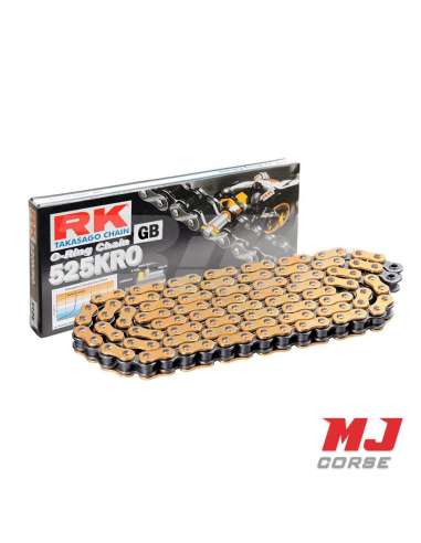 RK chain with o-ring reinforced 136 links 525H in gold