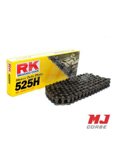 Cadena RK reforzada 118 eslabones paso 525 en negro