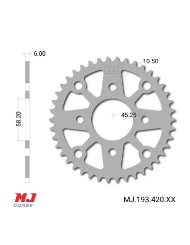 MJ rear sprocket for Hanway Furious 50
