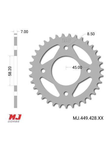 Couronne MJ compatible avec Romet Pony 125