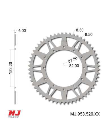 Corona MJ para Yamaha YZ 125 1980-1998