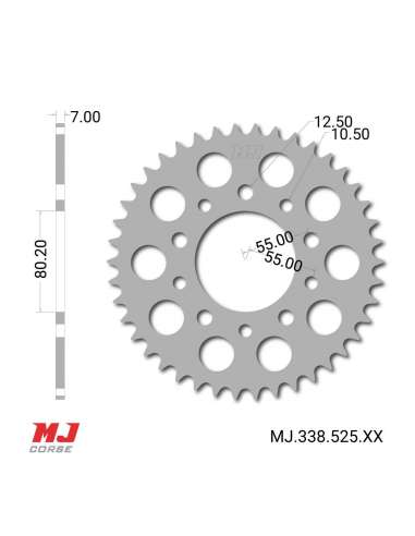 Couronne MJ compatible avec Honda CB 450 SG 1986-1988