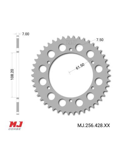 MJ rear sprocket for Cagiva Cocis 2A Serie 50 1990-1991