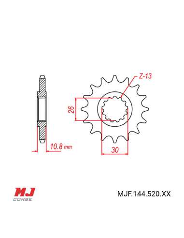 Pignon compatible avec Yamaha FZ 1 2010-2015