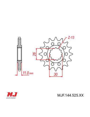 Pignon compatible avec Yamaha Nikken GT 900 (MXT850D) 2020