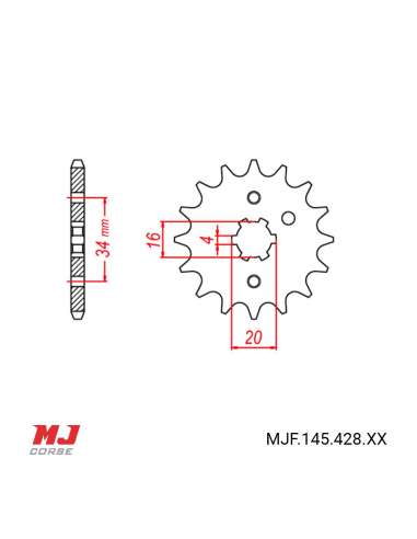 Pignon compatible avec Yamaha YBR 125 2005-2006