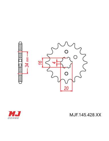 Front sprocket Yamaha DT 125 LC 1984-1988