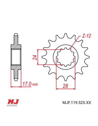 Pignon compatible avec Honda CB 600 F Hornet 1998-2006