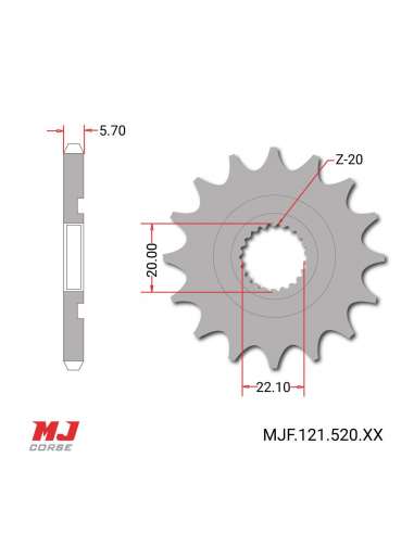 Front sprocket Gas Gas EC 250 F 4T 2012-2015