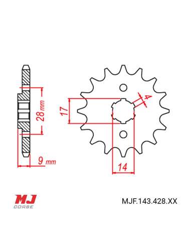 Pignon compatible avec Aprilia RS4 125 4T 2011-2023