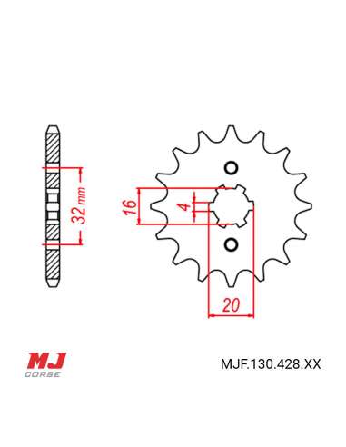 Pignon compatible avec Yamaha Crypton R T110 2009-2013