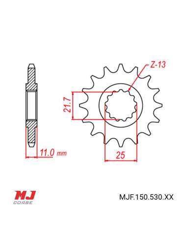 Pignon compatible avec Yamaha FZ 750 Genesis 1987-1991