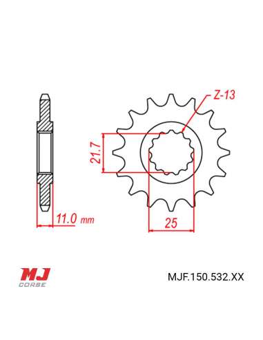 Pignon compatible avec Yamaha YZF 1000 R Thunder Ace 1996-2002