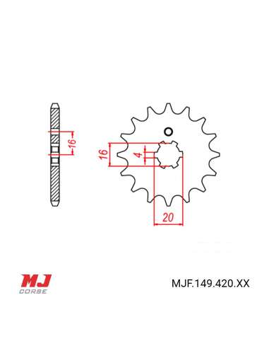 Piñón para Yamaha DT 100 1977-1983