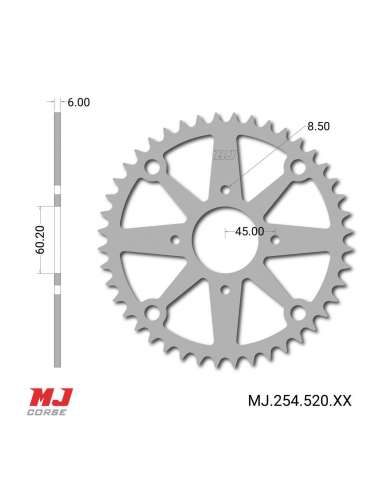 Couronne MJ compatible avec Lanvertti Radon 250 2007