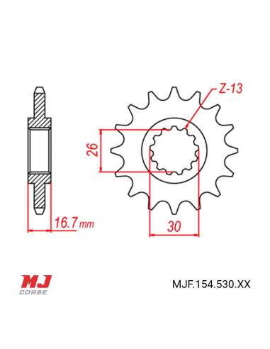 Front sprocket Honda RC 51 (RVT1000R) 2000-2006