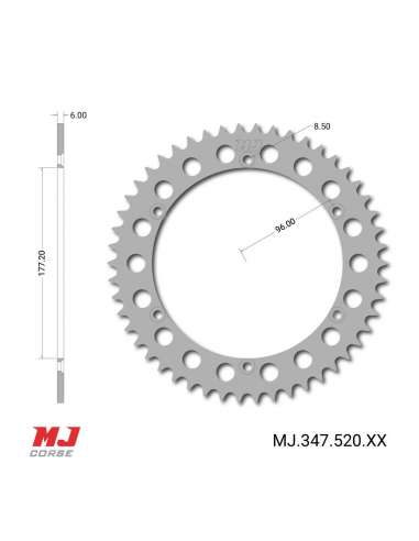 Couronne MJ compatible avec Husqvarna WR 250 Enduro 1983-1988