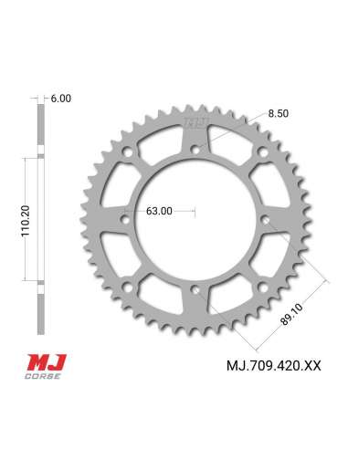MJ-Hintere Kettenräder Für Kawasaki KX 65 2000-2023