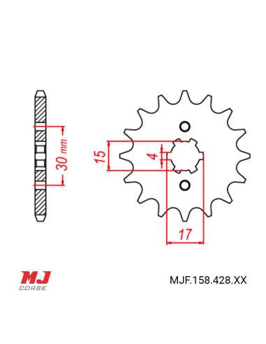 Pignon compatible avec Honda CRF 100 2004-2013