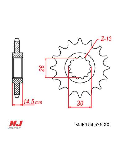 Front sprocket Honda CB 750 F2T/F2N