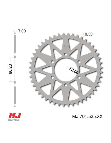 Couronne MJ compatible avec Kawasaki ZX-10R Ninja 2004-2024