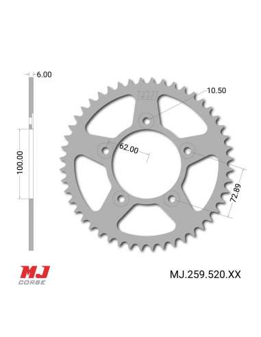 Couronne MJ compatible avec Ducati Monster 821 2014-2020
