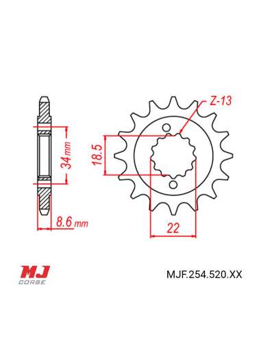 Front sprocket KTM 390 RC R 2018