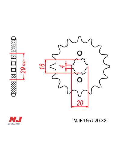 Front sprocket Suzuki TSR 125 (TS125R-L/R)