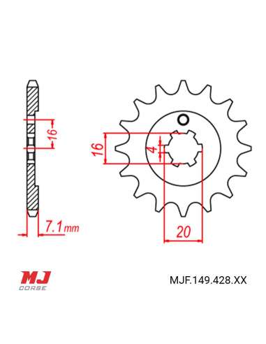 Pignon compatible avec Yamaha FZR 80 RR 1992-1994