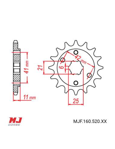 Front sprocket Honda NS 250 FE