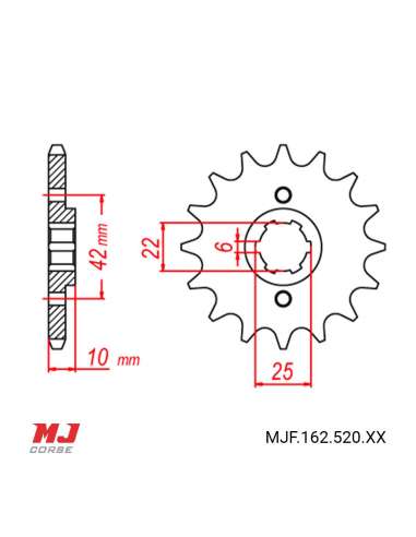 Pignon compatible avec Honda NX 650 Dominator 1988