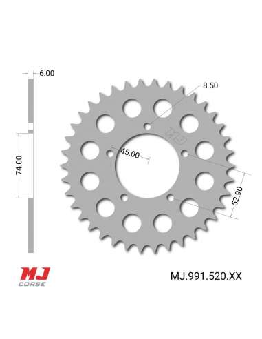 MJ-Hintere Kettenräder Für Yamaha TZ 250 1972-1999