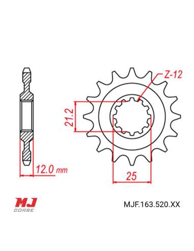 Front sprocket Husqvarna WRK 260 Enduro 1989-1994