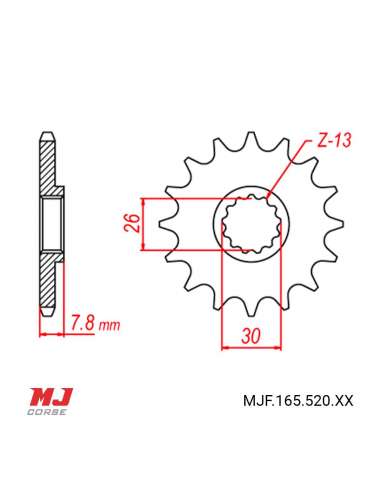 Front sprocket Triumph America 865 2014-2017