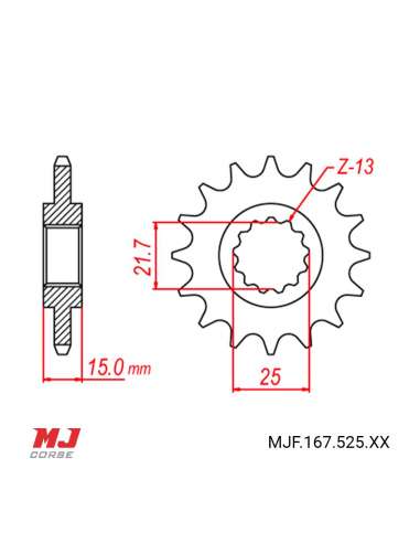 Pignon compatible avec Triumph Daytona 600 2003-2004