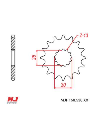 Pignon compatible avec Triumph Speed 1050 94 2016