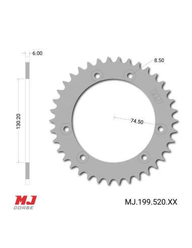 Couronne MJ compatible avec Ossa TR 80 250