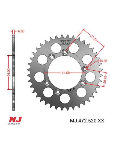 Couronne MJ compatible avec Montesa Cota 311