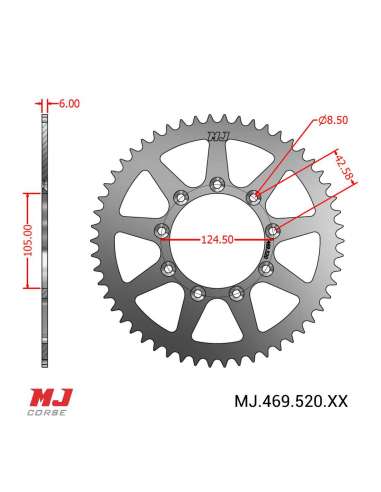 MJ-Hintere Kettenräder Für M 250 Enduro