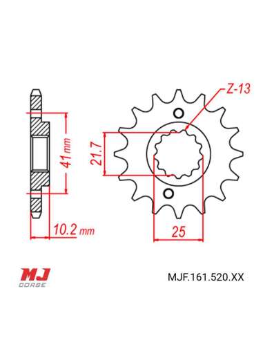 Pignon compatible avec Honda NX 650 Dominator 1989-2001