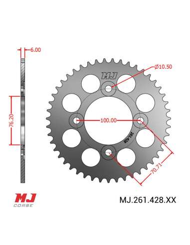 MJ-Hintere Kettenräder Für Suzuki Intruder 125 (VL125) 00-07