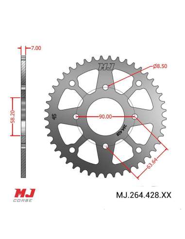 MJ-Hintere Kettenräder Für Suzuki GSX-R 125 17-19