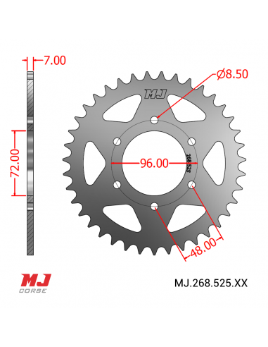 MJ-Hintere Kettenräder Für Suzuki TM 250 72-75
