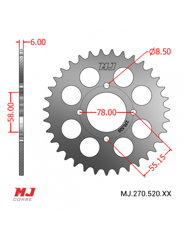 Couronne MJ compatible avec Suzuki GT 200 EX 79-82