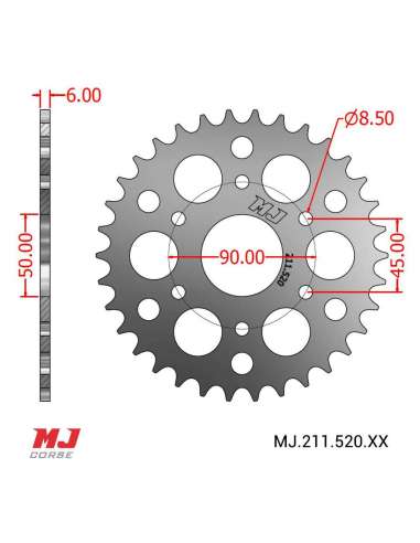 Couronne MJ compatible avec Derbi Gran Prix 188cc