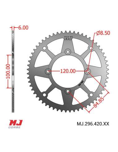 MJ-Hintere Kettenräder Für Beta 50 RR Enduro Racing 05-19